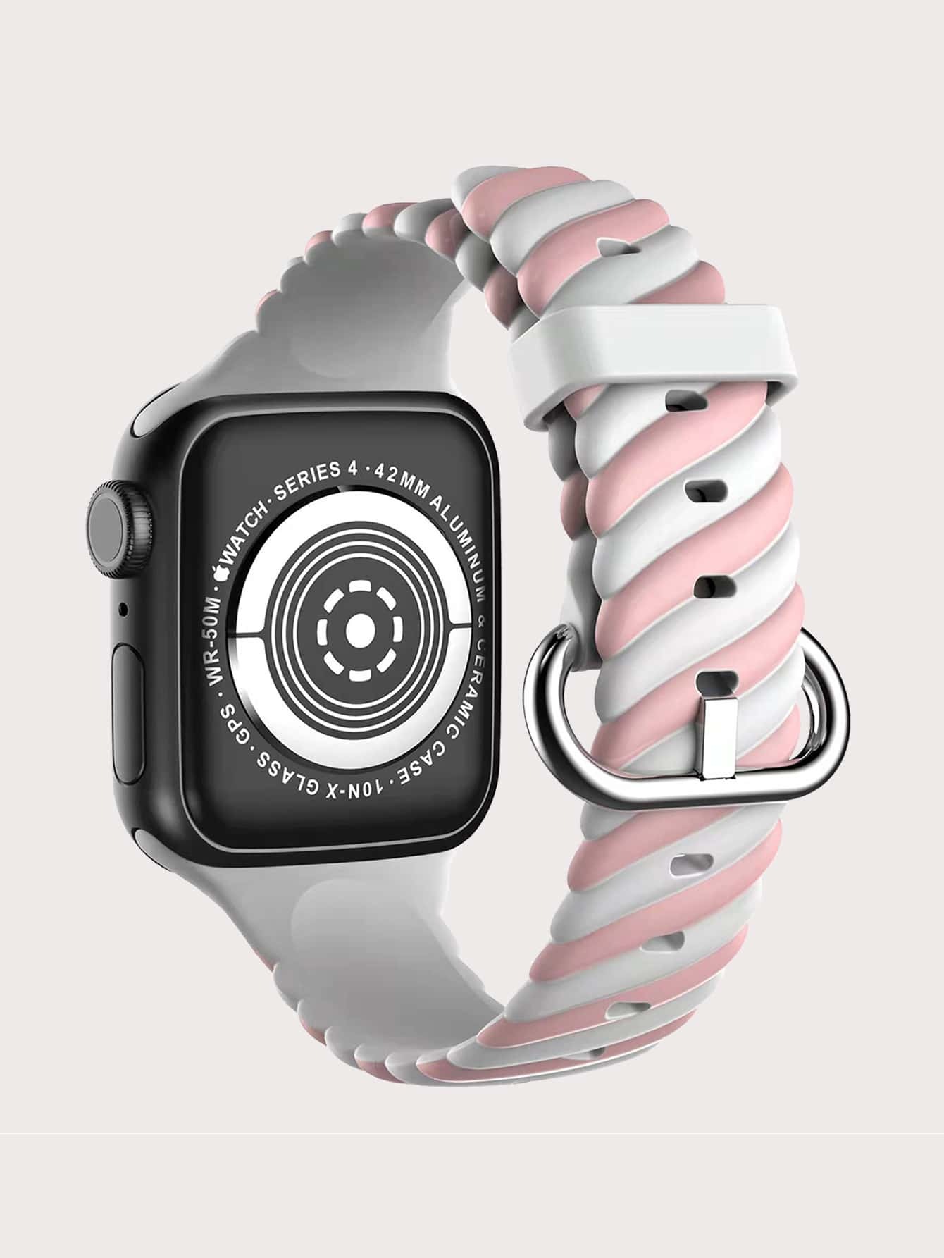 Striped Silicone Watchband Compatible With Apple Watch - Multicolor - View 1