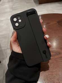 帶腕帶支架素色手機殼 - 黑色 - 查看 5