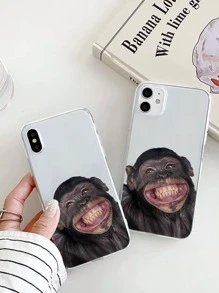 Chimpanzees Pattern Clear Phone Case - Multicolor - View 2
