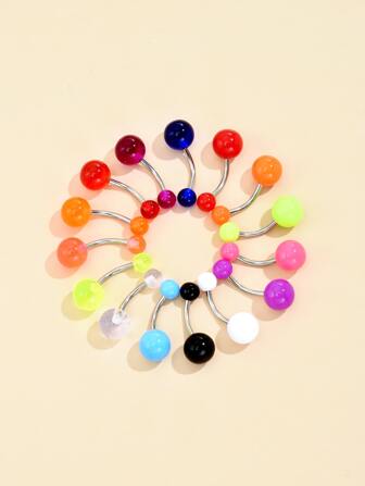 15 piezas Anillo de ombligo para decoración de bolas