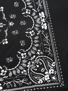 Manfinity Men Paisley Scarf Print Tee - Black - View 5