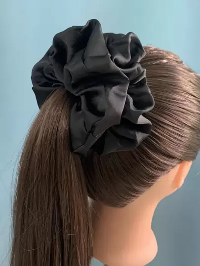 1個 レディース 布製ヘアアクセサリー 無地サテン&シフォンヘアスクランチー、シンプルなファッションヘアタイ カジュアル、ヘアアクセサリー、スクランチーヘアタイ スクランチー ポニーテール ヘッドアクセサリー エラスティックバンド