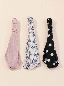 3 Phụ Kiện Tóc Nữ, Băng Đô In Chữ Thập Đơn Giản Và Tươi Mát Thích Hợp Để Đeo Hàng Ngày - Nhiều màu - Xem 2