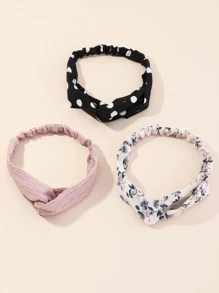 3 Phụ Kiện Tóc Nữ, Băng Đô In Chữ Thập Đơn Giản Và Tươi Mát Thích Hợp Để Đeo Hàng Ngày - Nhiều màu - Xem 5