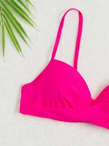 Push Up Bikini Top - Hot Pink - View 5
