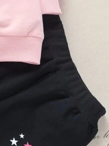 小女童字母和獨角獸印花套頭衫和衛褲 - 彩色 - 查看 4