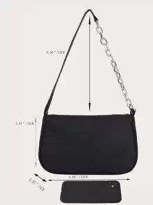 Sac À Main De Designer De Luxe Pour Femmes, Sac Banane Rétro Pour Femmes, Sac À Bandoulière En Nylon, Sac À Main En Métal Pour Chaîne Solide De Couleur Solide À La Mode