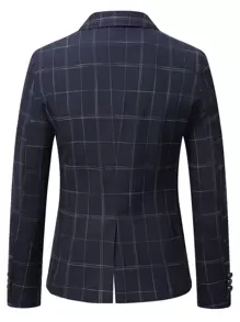 Manfinity Mode Hombres Blazer de cuadros con botón