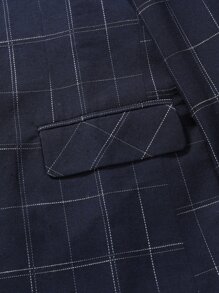 Manfinity Mode Hombres Blazer de cuadros con botón