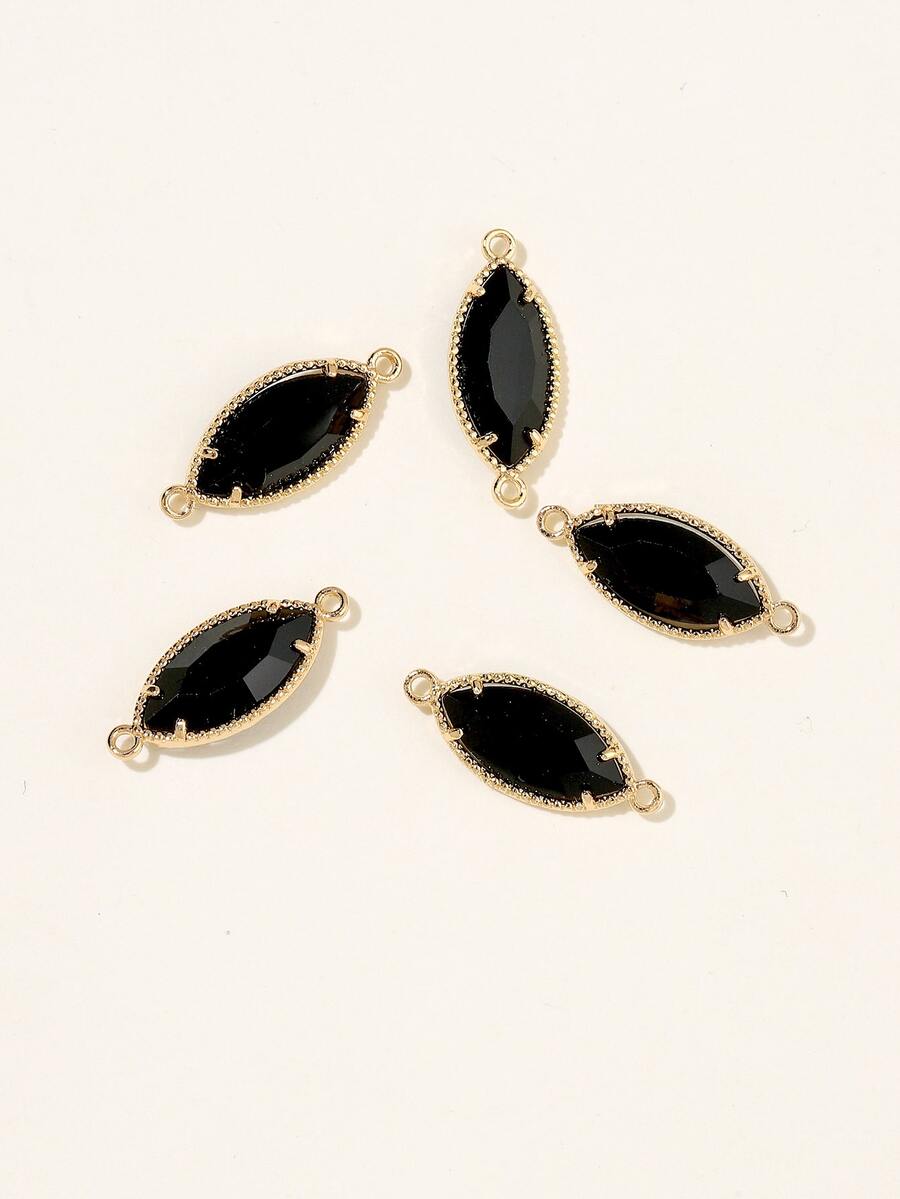 5 chiếc Mặt dây chuyền pha lê DIY - màu đen - Xem 1