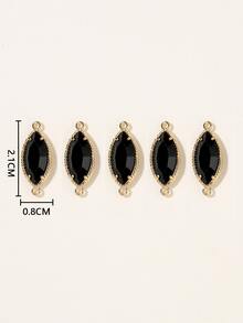 5 chiếc Mặt dây chuyền pha lê DIY - màu đen - Xem 3