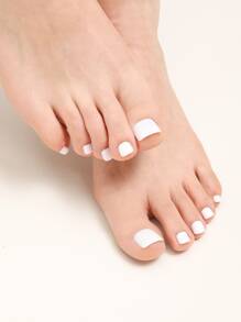 Transform Your Nails With 240pcs Medium Plain White Plain Fake Toenail - White - View 3