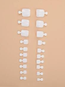 Transform Your Nails With 240pcs Medium Plain White Plain Fake Toenail - White - View 5
