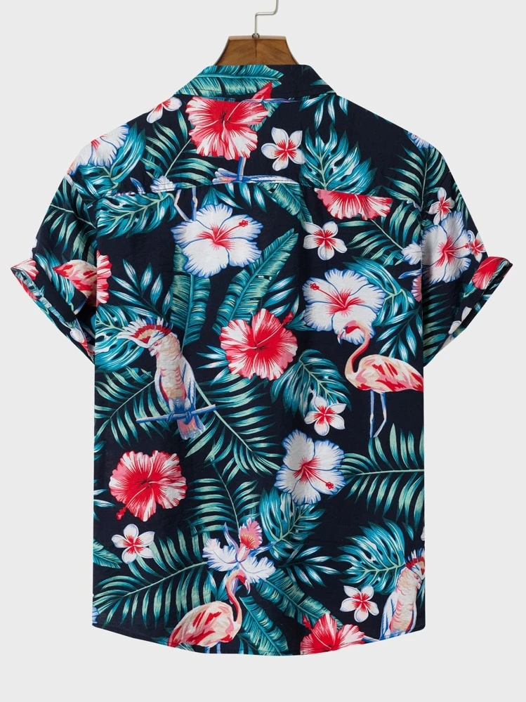 Acheter Chemise Hawaïenne Imprimée à Manches Courtes Pour Hommes, Grande Chemise De Plage D'été, Ample Et Décontractée, Vêtements De Plage Pour Le Surf