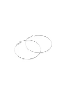 1 Pair Exaggerated Minimalist Geometric Hoop Earrings, European And American Style - Silver - View 4