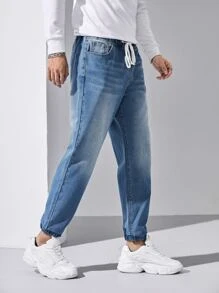 Manfinity ModaGents Men Drawstring Jogger Jeans