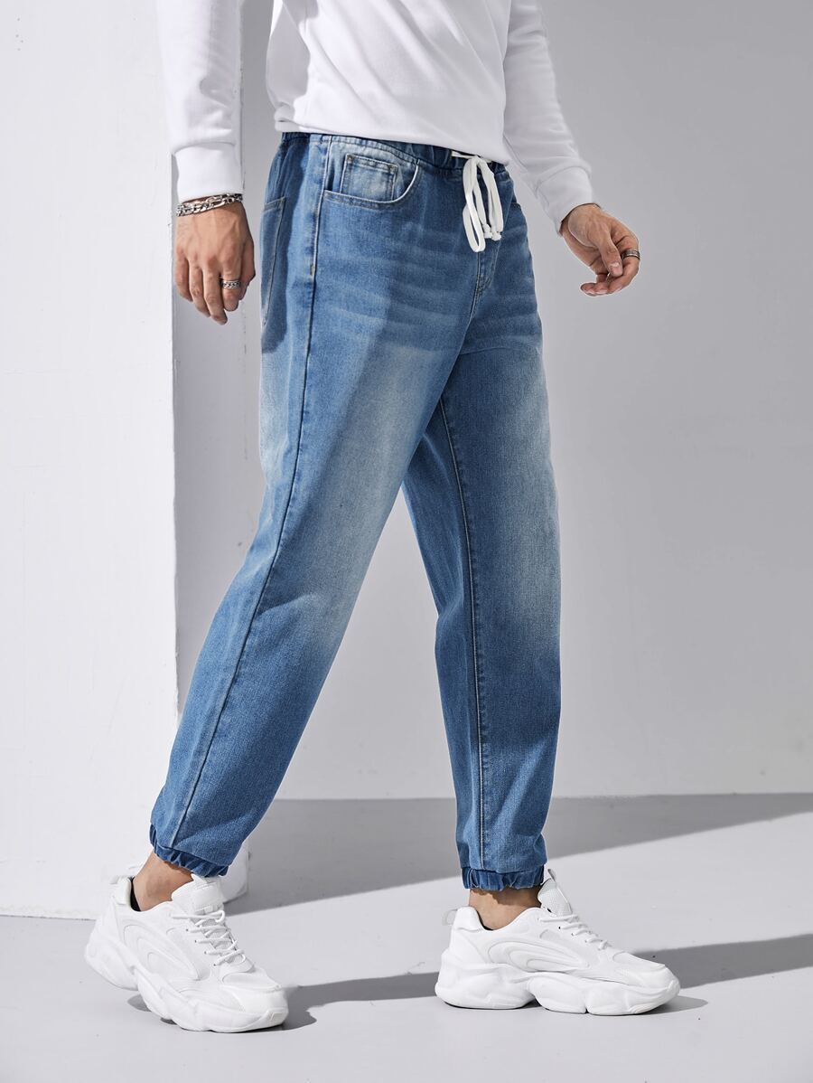 Manfinity ModaGents Men Drawstring Jogger Jeans