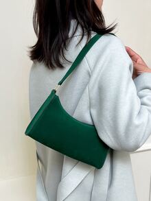 Minimalist Zipper Bag - Green - View 2