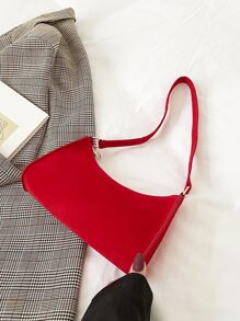 Vintage Red Leather Perry Ellis Portfolio Shoulder Bag Waterproof,Lightweight,Business Casual Minimalist Zip Bag For Teen Girls Women College Students,Rookies & White-Collar Workers Perfect For Office,College,Work ,Business,Commute,Outdoors, Travel, Outings - Red - View 2