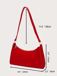 Vintage Red Leather Perry Ellis Portfolio Shoulder Bag Waterproof,Lightweight,Business Casual Minimalist Zip Bag For Teen Girls Women College Students,Rookies & White-Collar Workers Perfect For Office,College,Work ,Business,Commute,Outdoors, Travel, Outings - Red - View 3