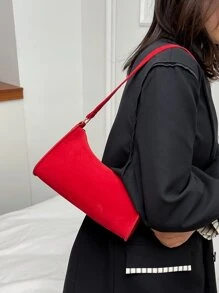 Vintage Red Leather Perry Ellis Portfolio Shoulder Bag Waterproof,Lightweight,Business Casual Minimalist Zip Bag For Teen Girls Women College Students,Rookies & White-Collar Workers Perfect For Office,College,Work ,Business,Commute,Outdoors, Travel, Outings - Red - View 5