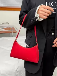 Vintage Red Leather Perry Ellis Portfolio Shoulder Bag Waterproof,Lightweight,Business Casual Minimalist Zip Bag For Teen Girls Women College Students,Rookies & White-Collar Workers Perfect For Office,College,Work ,Business,Commute,Outdoors, Travel, Outings - Red - View 6