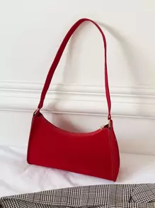 Vintage Red Leather Perry Ellis Portfolio Shoulder Bag Waterproof,Lightweight,Business Casual Minimalist Zip Bag For Teen Girls Women College Students,Rookies & White-Collar Workers Perfect For Office,College,Work ,Business,Commute,Outdoors, Travel, Outings - Red - View 7