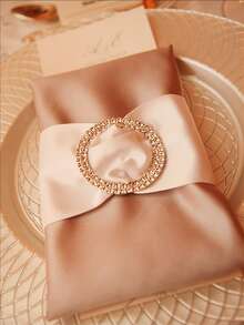 6 cái Khăn ăn Vải Màu Rắn - Màu be - Xem 2