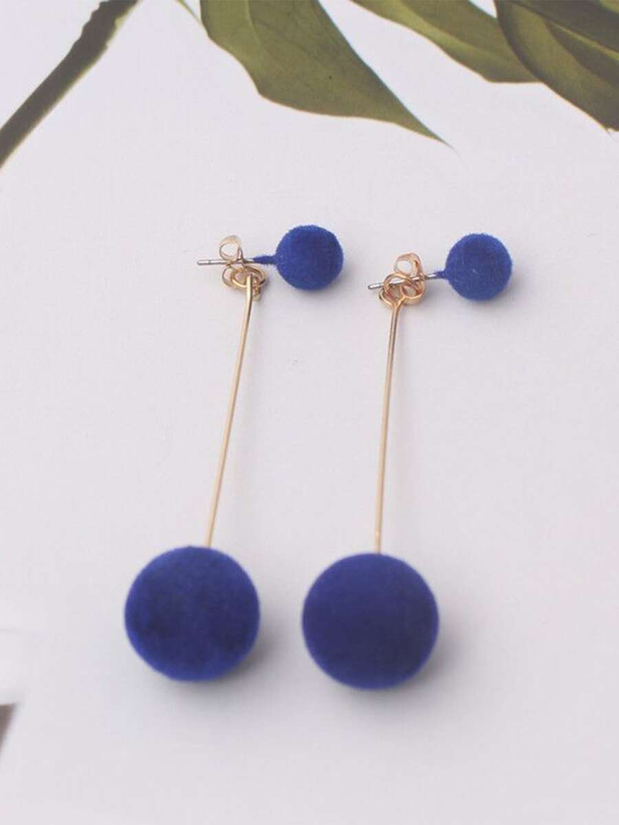 Bông tai thả trang trí Pom Pom - Nhiều màu - Xem 1