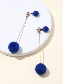 Bông tai thả trang trí Pom Pom - Nhiều màu - Xem 2