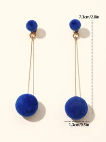 Bông tai thả trang trí Pom Pom - Nhiều màu - Xem 3