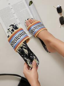 Dép bệt Nữ Hoa Hình học Kỳ nghỉ - Nhiều màu - Xem 3