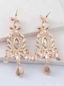 juran Rhinestone Water Drop Earrings - Multicolor - View 2