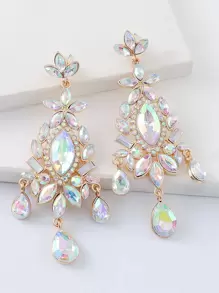 juran Rhinestone Water Drop Earrings - Multicolor - View 4