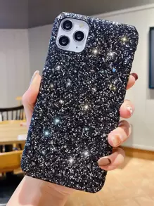 Glitter Sequin Decor Phone Case Compatible With IPhone 11,IPhone 13,IPhone 14 Pro Max - Black - View 1