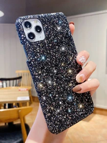 Glitter Sequin Decor Phone Case Compatible With IPhone 11,IPhone 13,IPhone 14 Pro Max - Black - View 2