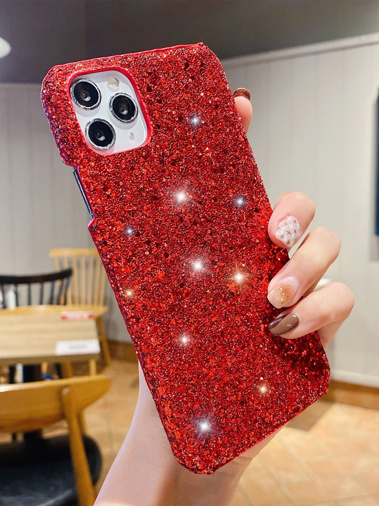Sequins Vỏ điện thoại trang trí Sequins - Đỏ - Xem 2