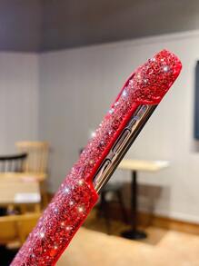 金屬亮絲亮片裝飾手機外殼 - 紅色 - 查看 3