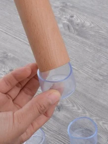 4入組透明桌腿套家用純色PVC圓椅腿保護套 - 無色 - 查看 3