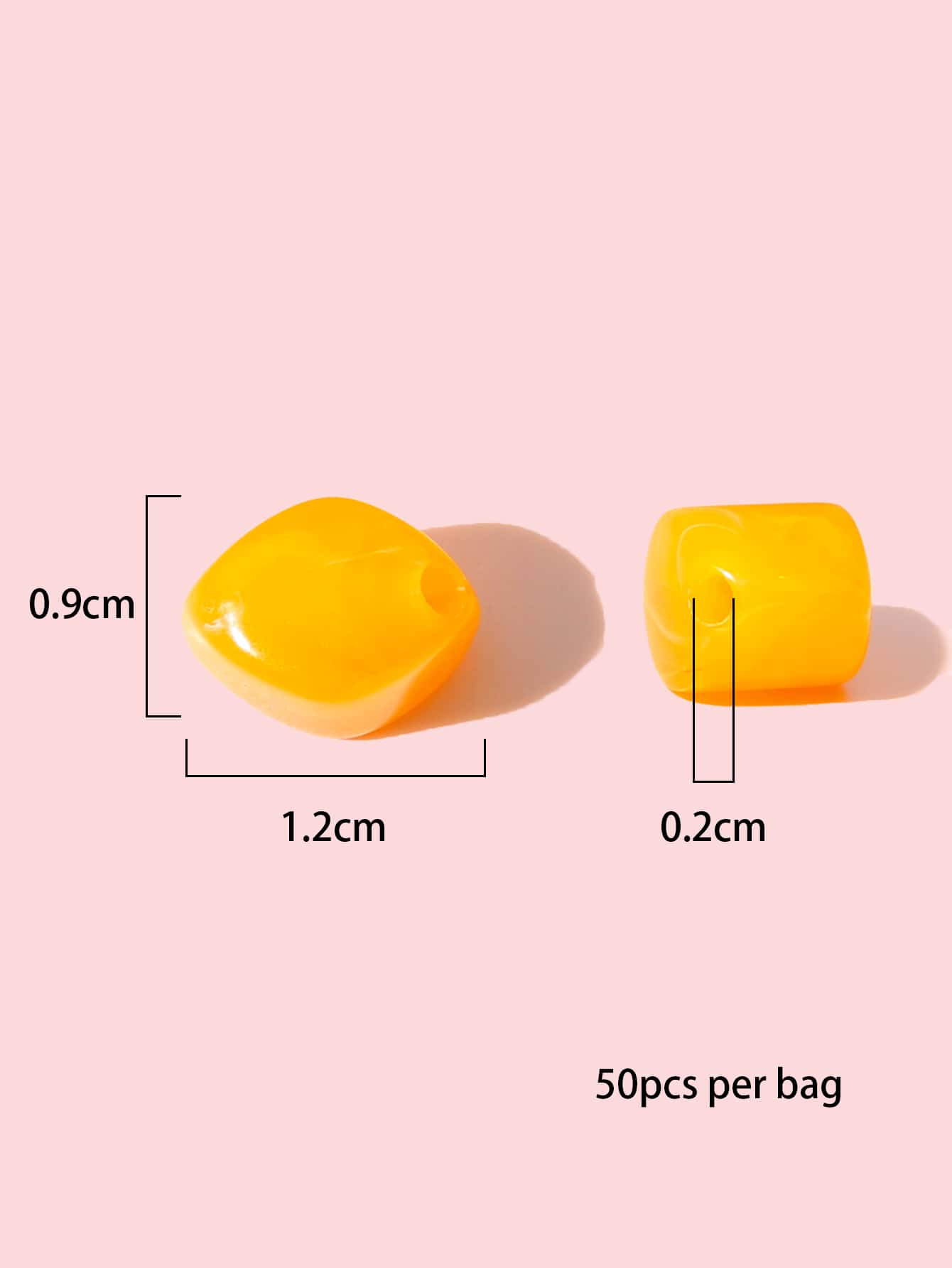 50 pièces Accessoire de bijoux DIY de couleur aléatoire perle - Multicolore - Voir 3