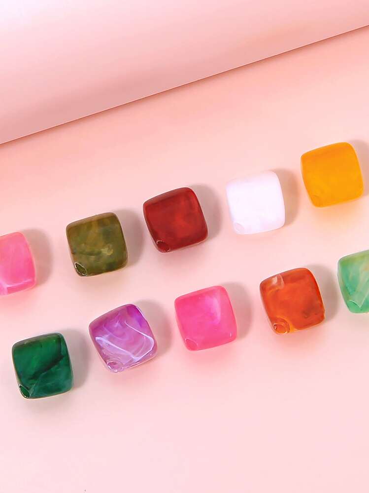 50 pièces Accessoire de bijoux DIY de couleur aléatoire perle - Multicolore - Voir 4