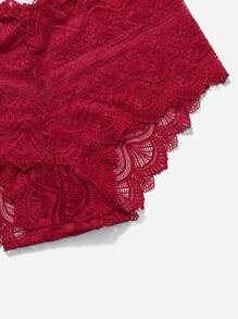 Shein Underwear&Sleepwear Basics 3er Pack Große Größen Spitzen-Unterwäsche mit Zackenkante