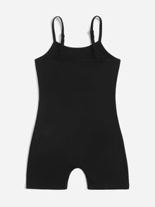 小女童1入組蝴蝶圖案吊帶連體短褲 - 黑色 - 查看 2