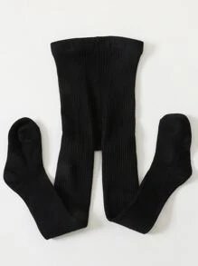 2雙女孩黑色和白色素色褲襪 - 彩色 - 查看 4