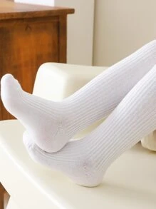 2雙女孩黑色和白色素色褲襪 - 彩色 - 查看 6