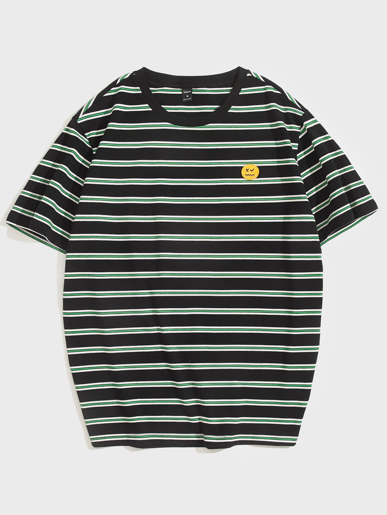 Manfinity VCAY 男士卡通貼布條紋圖案上衣 - 彩色 - 查看 1