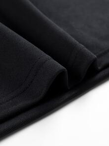 Manfinity 男士條紋飾邊POLO衫 - 黑色 - 查看 5