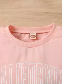 SHEIN 年輕女孩字母圖形連帽衫&百褶裙 - 彩色 - 查看 3