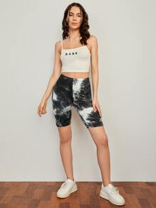 SHEIN EZwear 紮染騎行褲 - 彩色 - 查看 3