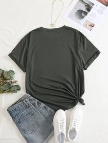 Áo thun nữ Đồ họa Giải trí - Màu xám đen - Xem 2